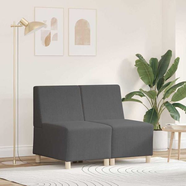 vidaXL Bezrúčková modulárna sofa jednotka 2 pcs Tmavo šedá