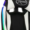 vidaXL Herná stolička s RGB LED svetlami bielo-čierna umelá koža