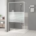 vidaXL Sprchová zástena biela 115x195 cm priehľadné ESG sklo