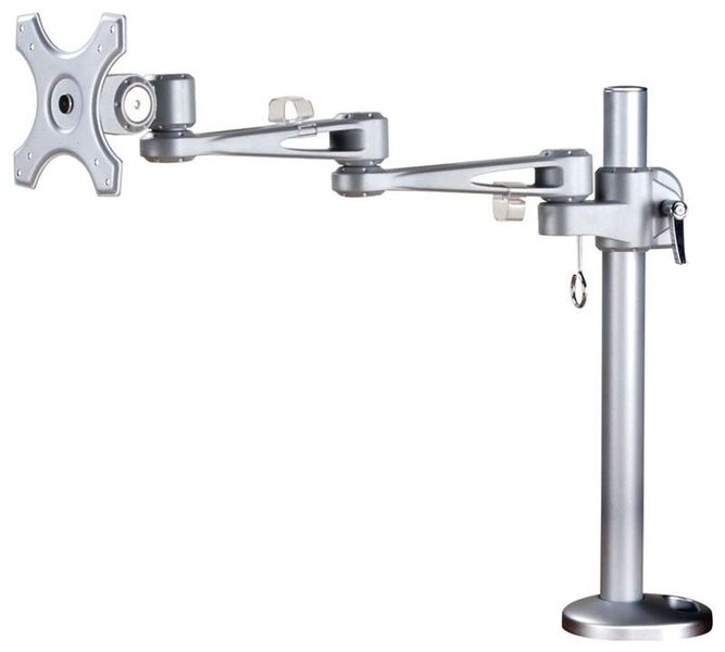 Neomounts FPMA-D935G /Držák displeje/na stůl/10-30"/průchodka/3čepy/VESA 100X100/nosn.10kg/1 displej/stříbrný Držák, VESA, stolní, pro plochý monitor, úhloprícka 10"-30", náklon 180°, otácení 360°, rotace 360°, nosnost 10kg, stríbrný