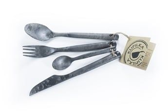 Kupilka Cutlery Set, Set of 4 KCUTK0 black - čierny kempingový príbor