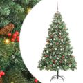 vidaXL Umelý vianočný stromček 300 LED Teplá biela PVC a kov Zelená