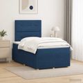 vidaXL Posteľ boxspring s matracom Modrá 120 x 200 cm Látka