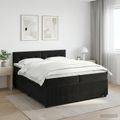 vidaXL Posteľ boxspring s matracom Čierna 200 x 200 cm Zamat