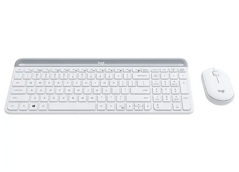 PROMO súbor Logitech slim Wireless MK470 - white, US súbor klávesnice a myši, bezdrôtový, 2,4GHz, USB, US rozloženie, biela