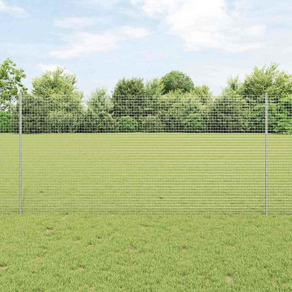 vidaXL Zváraný drôtový plot s podperou 25 x 1,2 m Strieborná Sieťovina