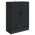vidaXL Servírovacia skriňa Čierna 66 x 34,5 x 92 cm Kompozitné drevo