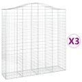 vidaXL Oblúkový gabionový kôš 3 ks 200x50x200/220cm pozinkované železo