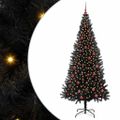 vidaXL Vianočný stromček Čierna 210 cm PVC