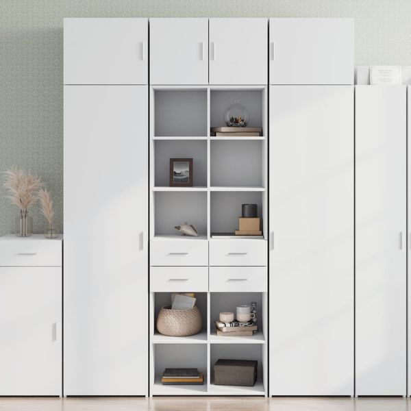 vidaXL Vysoká skrinka biela 70x42,5x185 cm kompozitné drevo