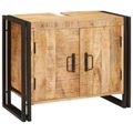 vidaXL Skrinka pod umývadlo Hnedá 71 x 33 x 58 cm Masívne mango drevo