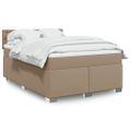 vidaXL Boxspring posteľ s matracom kapučínová 140x190 cm umelá koža