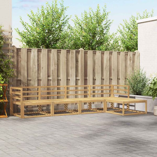 vidaXL Záhradná súprava gaučov 5 pcs Biela 325 x 162,5 x 73 cm