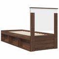 vidaXL Rám postele Hnedý dub 75 x 190 cm Masívne borovicové drevo