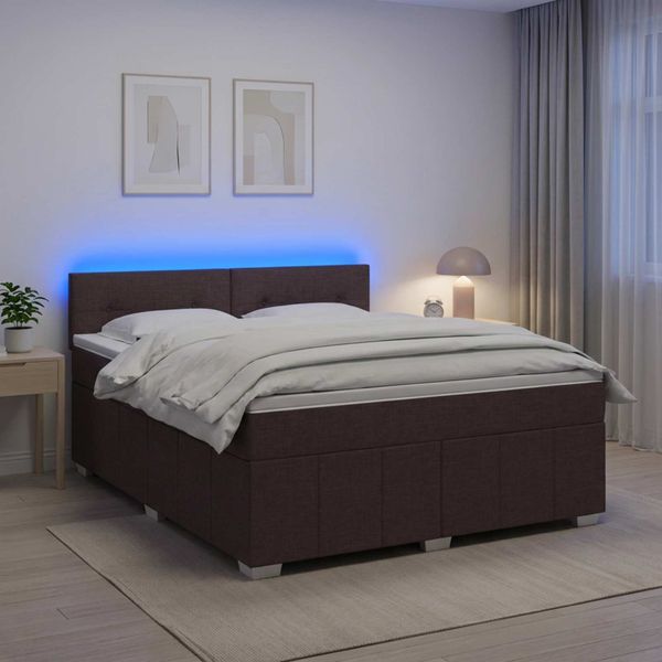 vidaXL Posteľ boxspring s matracom Tmavohnedá 160 x 200 cm Látka