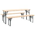 vidaXL Skladací pivný stôl s 2 lavicami 177 cm borovicové drevo