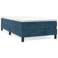 vidaXL Posteľný rám s boxspringom tmavomodrá 90x190 cm zamat