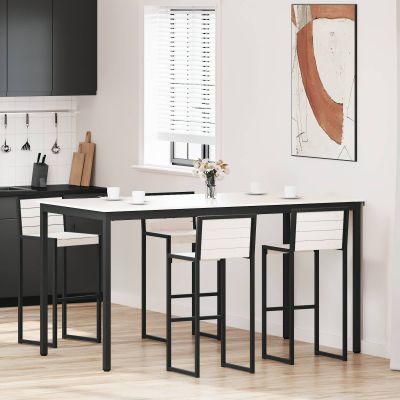 vidaXL Barový stôl Biela 200 x 100 x 105 cm Masívne borovicové drevo