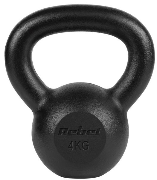 Kettlebell liatinový 4kg Rebel Active RBA-2323-04 Kettlebell litinový 4kg Rebel Active RBA-2323-04