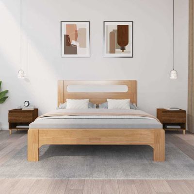 vidaXL Nočné stolíky 2 ks hnedý dub 50x46x50 spracované drevo
