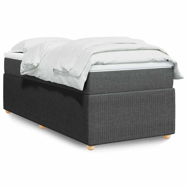 vidaXL Boxspring posteľ s matracom tmavosivá 100x200 cm látka