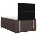 vidaXL LED boxspring posteľ s matracom Tmavohnedá 120 x 190 cm Látka