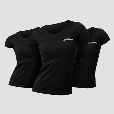 Dámske tričko Basic 3Pack Black - GymBeam, veľkosť XS - 3pack