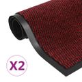 vidaXL Rohožky pred dvere 2 ks červené 40x60 cm obdĺžnikové všívané