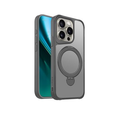 Puzdro Etteri Matt Mag Ring pre iPhone 15 Pro 6,1" sivá