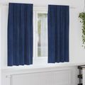 vidaXL Zatemňovacie závesy 2 ks Tmavomodrá 140 x 175 cm Zamat