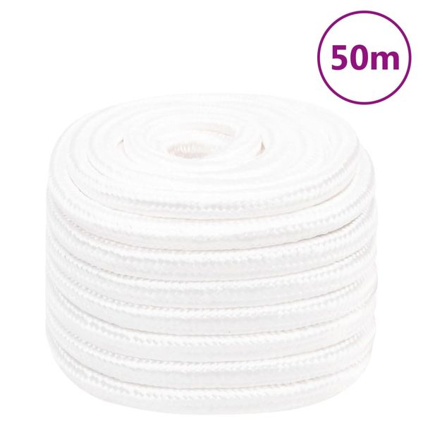 vidaXL Lodné lano biele 20 mm 50 m polypropylén