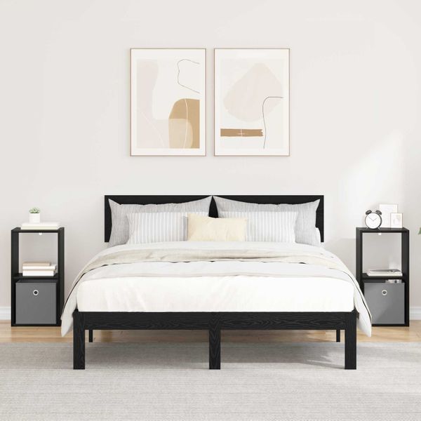 vidaXL Nočný stolík so zásuvkou 2 pcs Čierny dub 30,5 x 27 x 59,5 cm