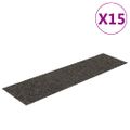 vidaXL Schodové rohože, samolepiace, 15 ks, 76x20 cm, antracitové, obdĺžnikové