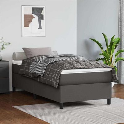 vidaXL Posteľný rám s boxspringom sivý 80x200 cm umelá koža