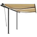 vidaXL Automatická markíza, LED a senzor vetra 3x2,5 m, žltá/biela