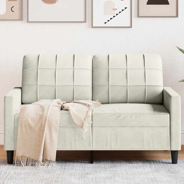 vidaXL 2-miestna pohovka krémová 120 cm zamat