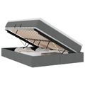 vidaXL Postel s úložným prostorem a matrací Tmavo šedá 140 x 190 cm
