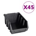 vidaXL 96-dielna súprava úložných košov s nástennými panelmi červeno-čierna
