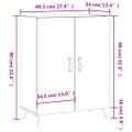 vidaXL Komoda lesklá biela 69,5x34x90 cm spracované drevo
