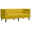 vidaXL 2-miestna pohovka Chesterfield s opierkami žltá zamat