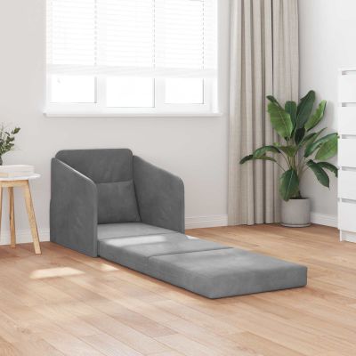 vidaXL Rozkladacia posteľ Tmavo šedá 65 x 80 x 83 cm Zamat