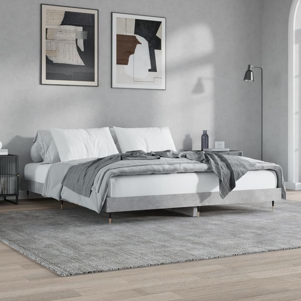 vidaXL Posteľný rám betónový sivý 200x200 cm kompozitné drevo
