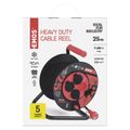 Vonkajší predlžovací kábel na bubne 25 m / 4 zás. / čierny / guma-neoprén / 230V / 2,5 mm2