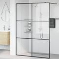 vidaXL Sprchová zástena z priehľadného ESG skla 140x195 cm čierna