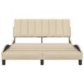 vidaXL Rám postele bez matraca Hanko krémová 140x190 cm látka