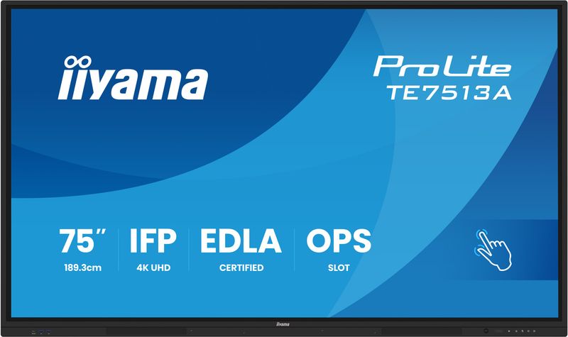 75'' iiyama TE7513A-B2AG: IPS, 4K, 40P, EDLÁ