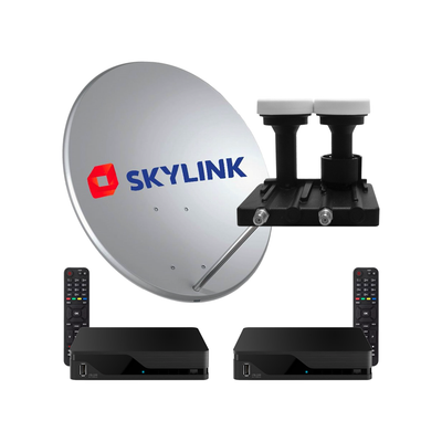 SET pre montáž SKYLINK - 2x Kaon MZ-52, parabola 80, LNB monoblok TWIN