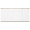 vidaXL Komoda biela a dub sonoma 160x36x75 cm drevotrieska