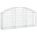 vidaXL Oblúkový gabionový kôš 150x30x60/80 cm pozinkované železo