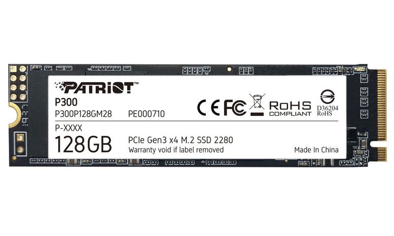 PATRIOT P300 128GB SSD / Interní / M.2 PCIe Gen3 x4 NVMe 1.3 / 2280 SSD disk, interný, 128GB, M.2 2280, PCIe Gen3 x4, NVMe 1.3